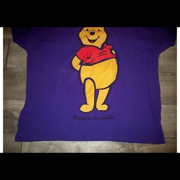 Vintage 1990s Winnie The Pooh HUGE Purple Print T Shirt Tee Adult Size XLarge - Picture 4 of 9